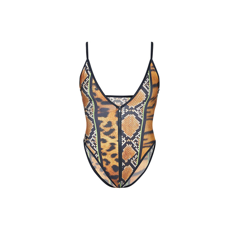 Plus Size Print One Piece Swimsuit - Luna Haru