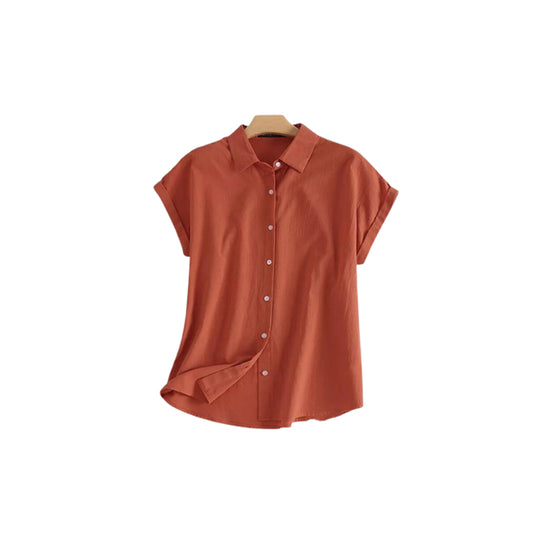 Short Sleeve Solid Color Shirts - Luna Haru