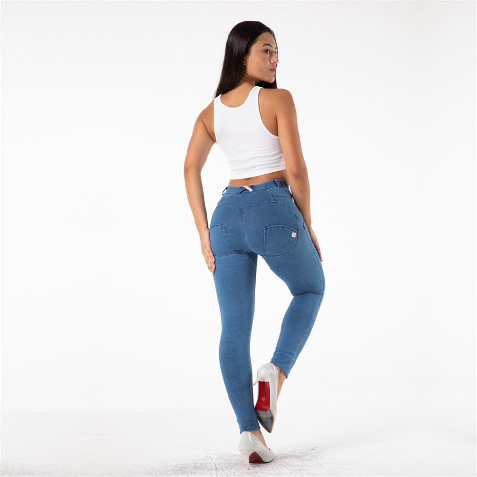 Stretch Slim Fitting Blue Jeans - Luna Haru