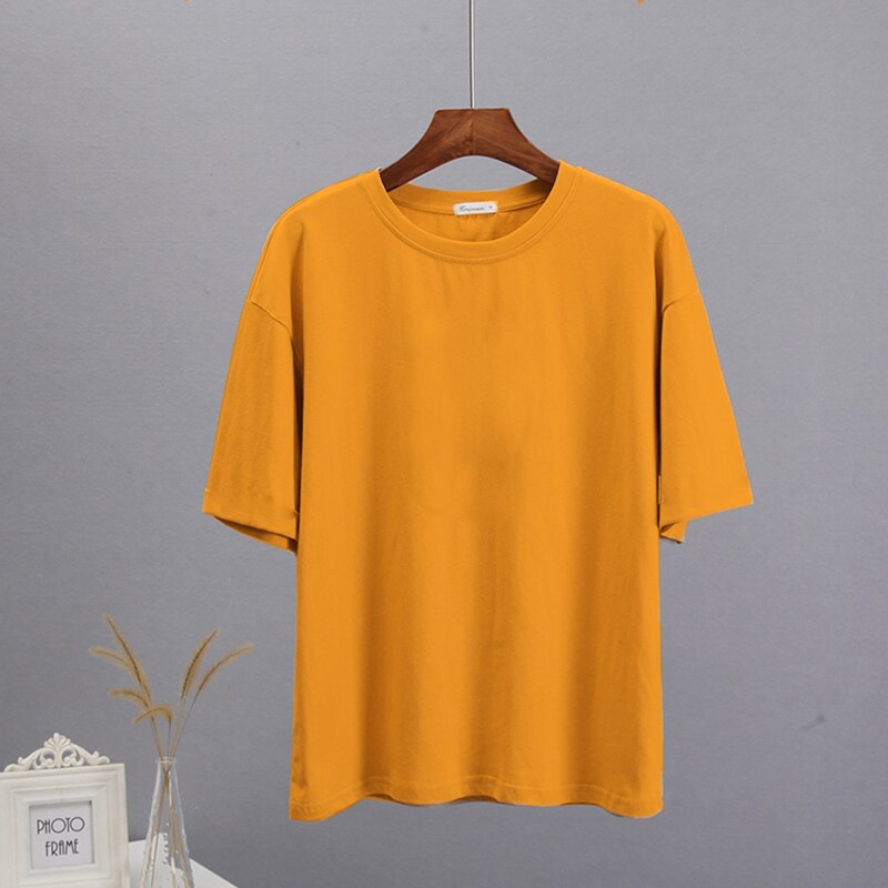 Soft O-neck Solid Tees - Luna Haru