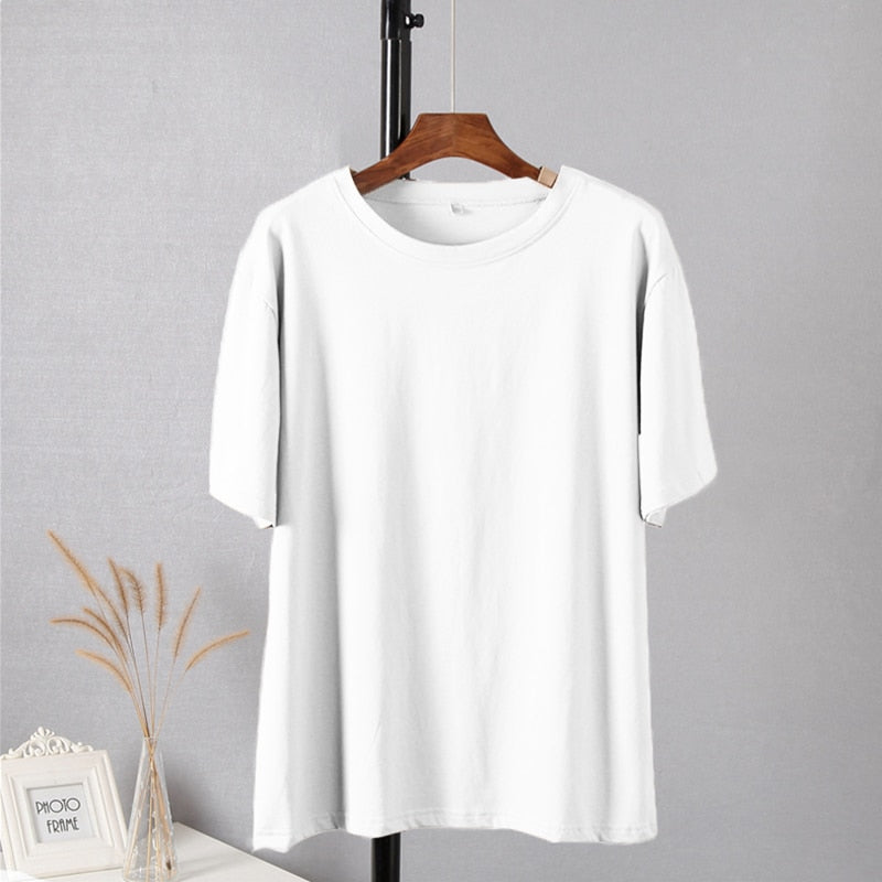 Soft O-neck Solid Tees - Luna Haru