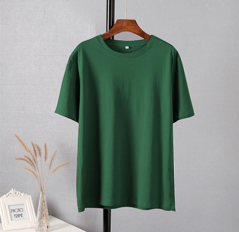 Soft O-neck Solid Tees - Luna Haru