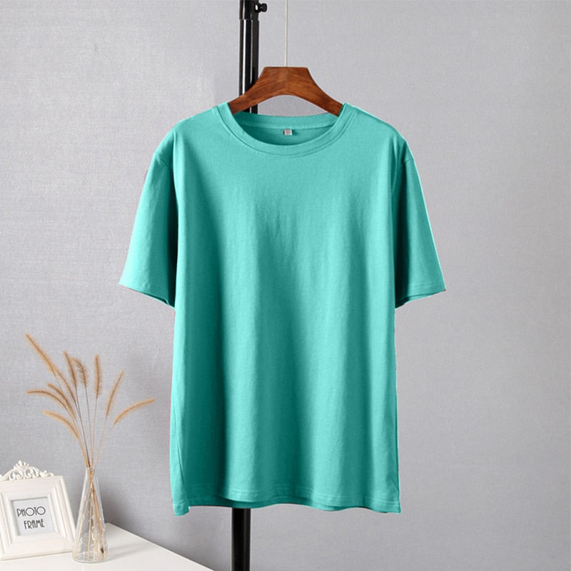 Soft O-neck Solid Tees - Luna Haru