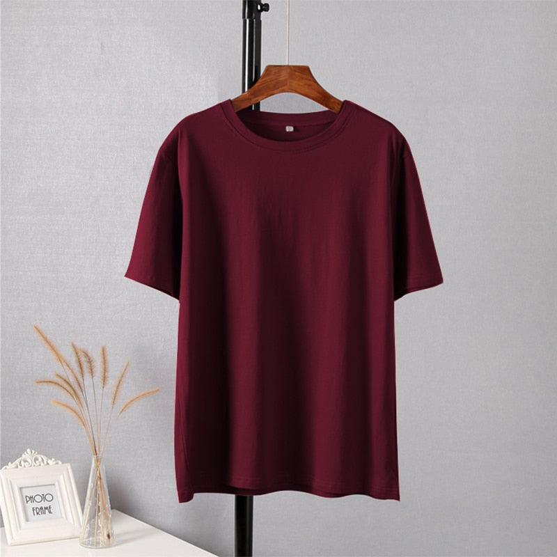 Soft O-neck Solid Tees - Luna Haru