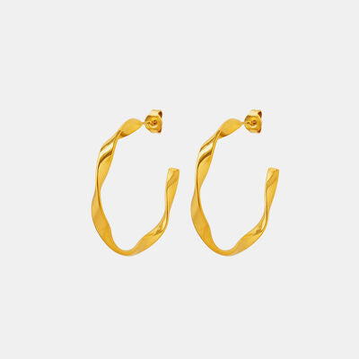 Titanium Steel C-Hoop Earrings - Luna Haru