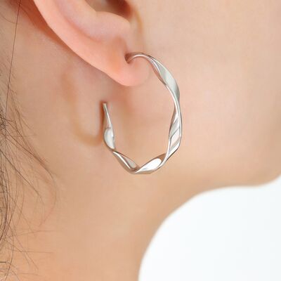 Titanium Steel C-Hoop Earrings - Luna Haru