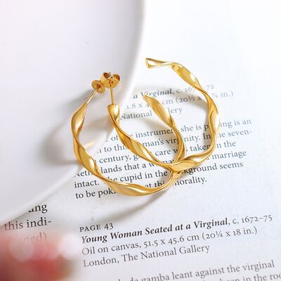 Titanium Steel C-Hoop Earrings - Luna Haru