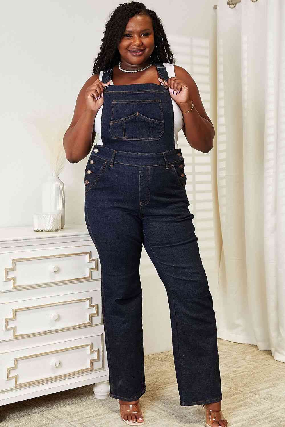 Judy Blue Full Size High Waist Classic Denim Overalls - Luna Haru