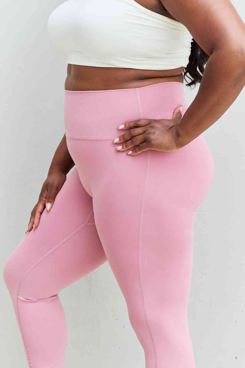 Zenana Fit For You Full Size High Waist Active Leggings in Light Rose - Luna Haru