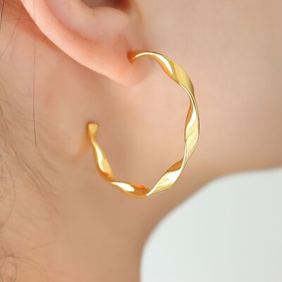 Titanium Steel C-Hoop Earrings - Luna Haru