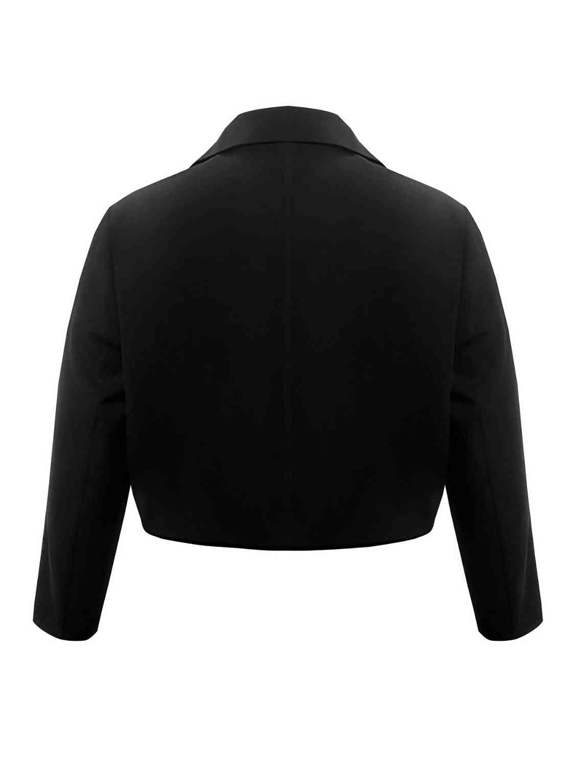 Plus Size Buttoned Lapel Collar Long Sleeve Blazer - Luna Haru