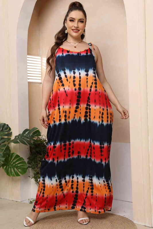 Plus Size Tie-Shoulder Maxi Dress - Luna Haru