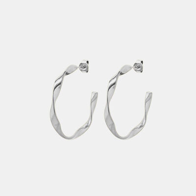 Titanium Steel C-Hoop Earrings - Luna Haru