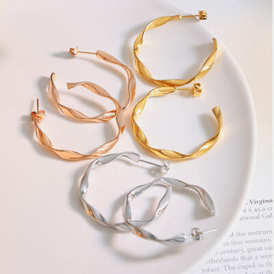 Titanium Steel C-Hoop Earrings - Luna Haru